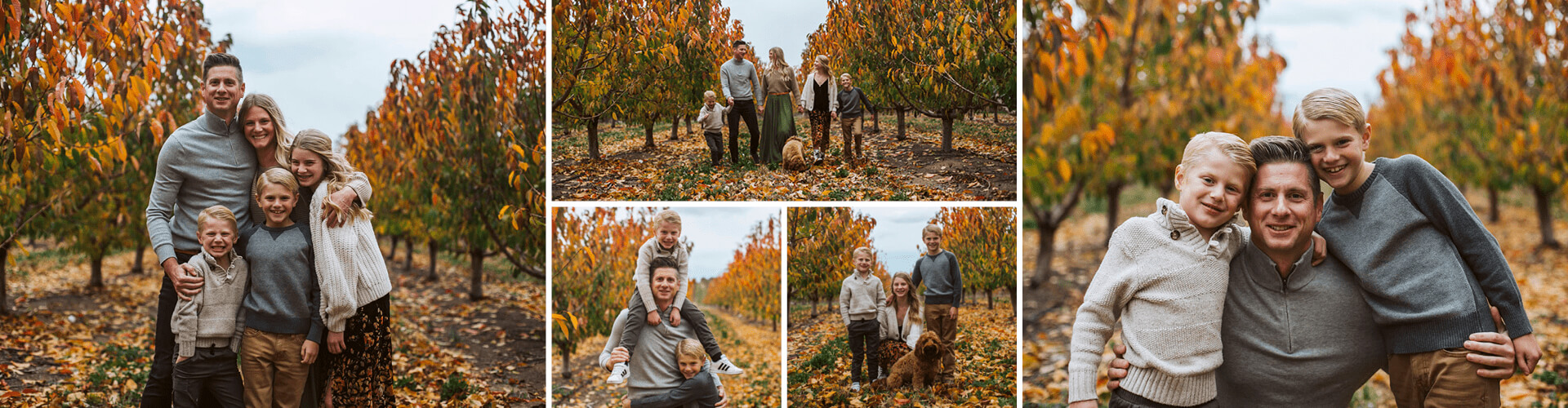 A collage of Dr Minert with his family in Boise ID